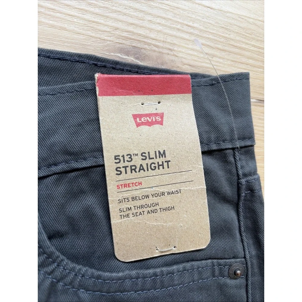 Levi's 513 Slim Straight Jeans Men's Size 30x32 Gray Stretch New